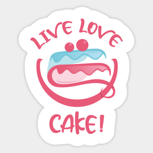 Live Love Cake Sticker